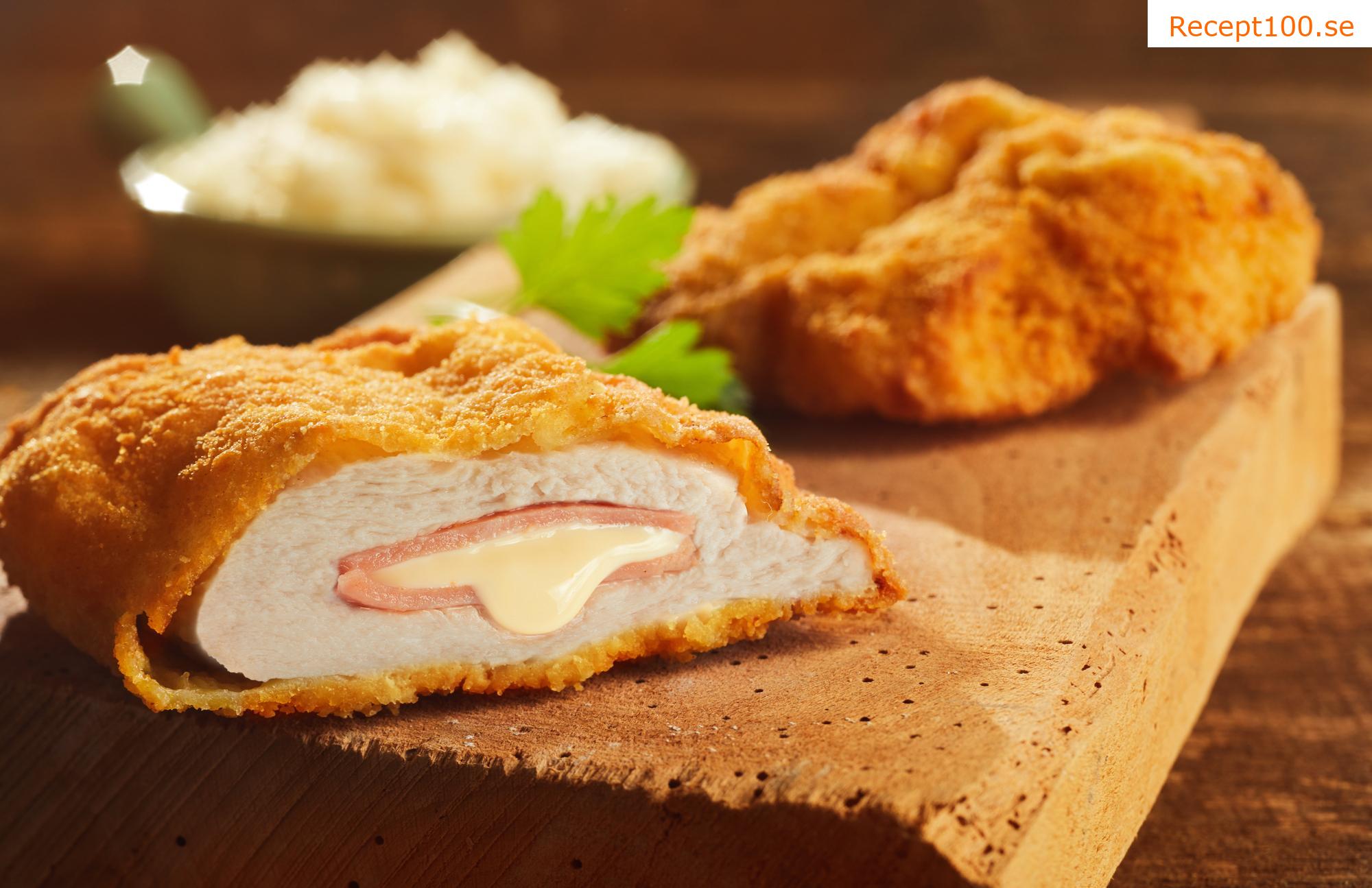 Fläskkotlett fylld med mozzarella