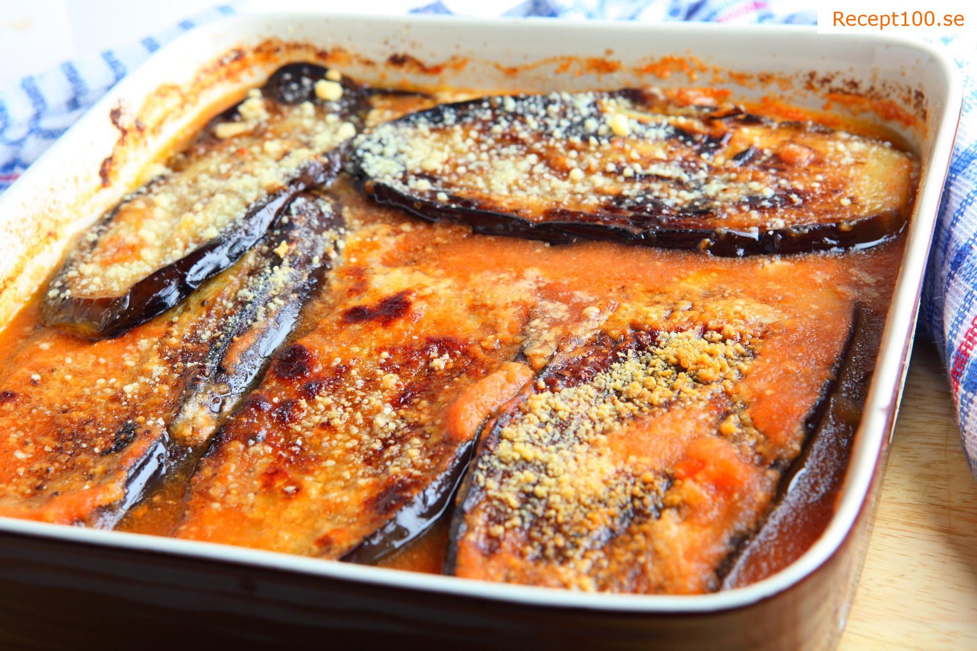 Gratinerad aubergine med parmesan