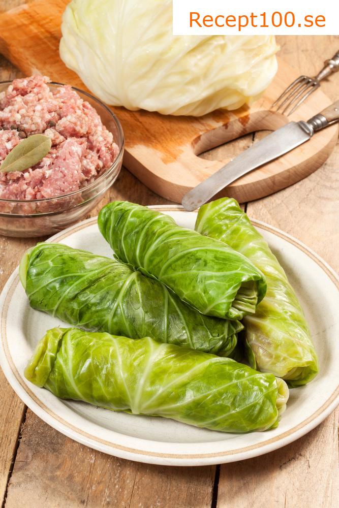 Kåldolmar fyllda med köttfärs