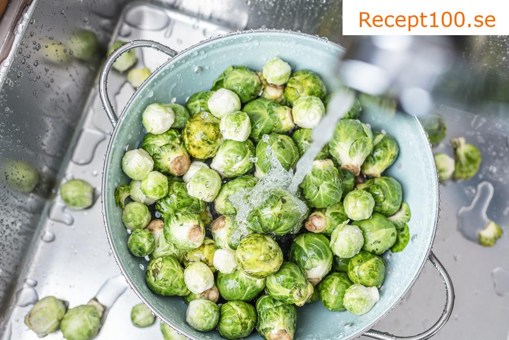 Kokta brysselkål med broccoli