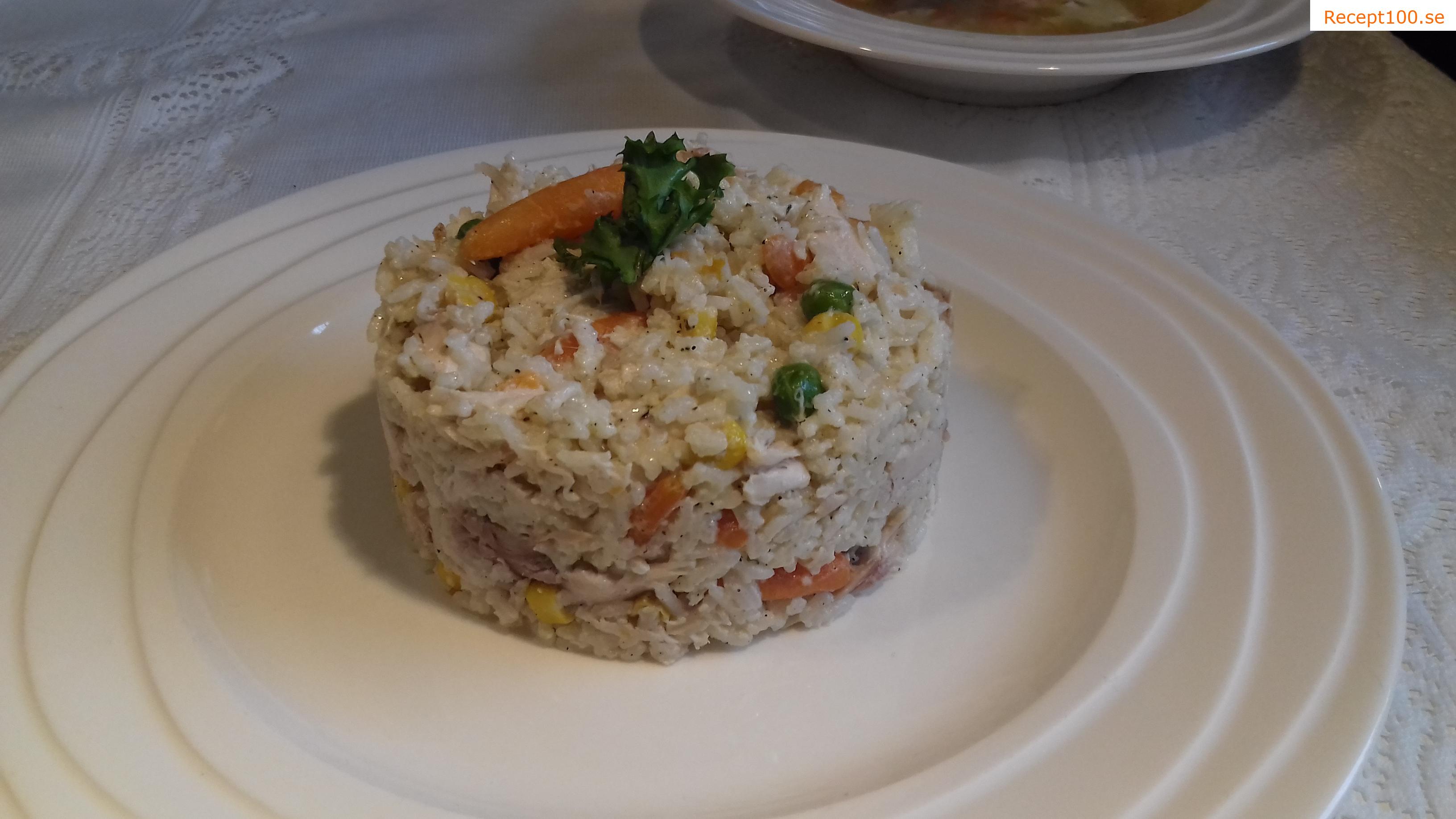 Kycklingrisotto med grönsaker och svamp