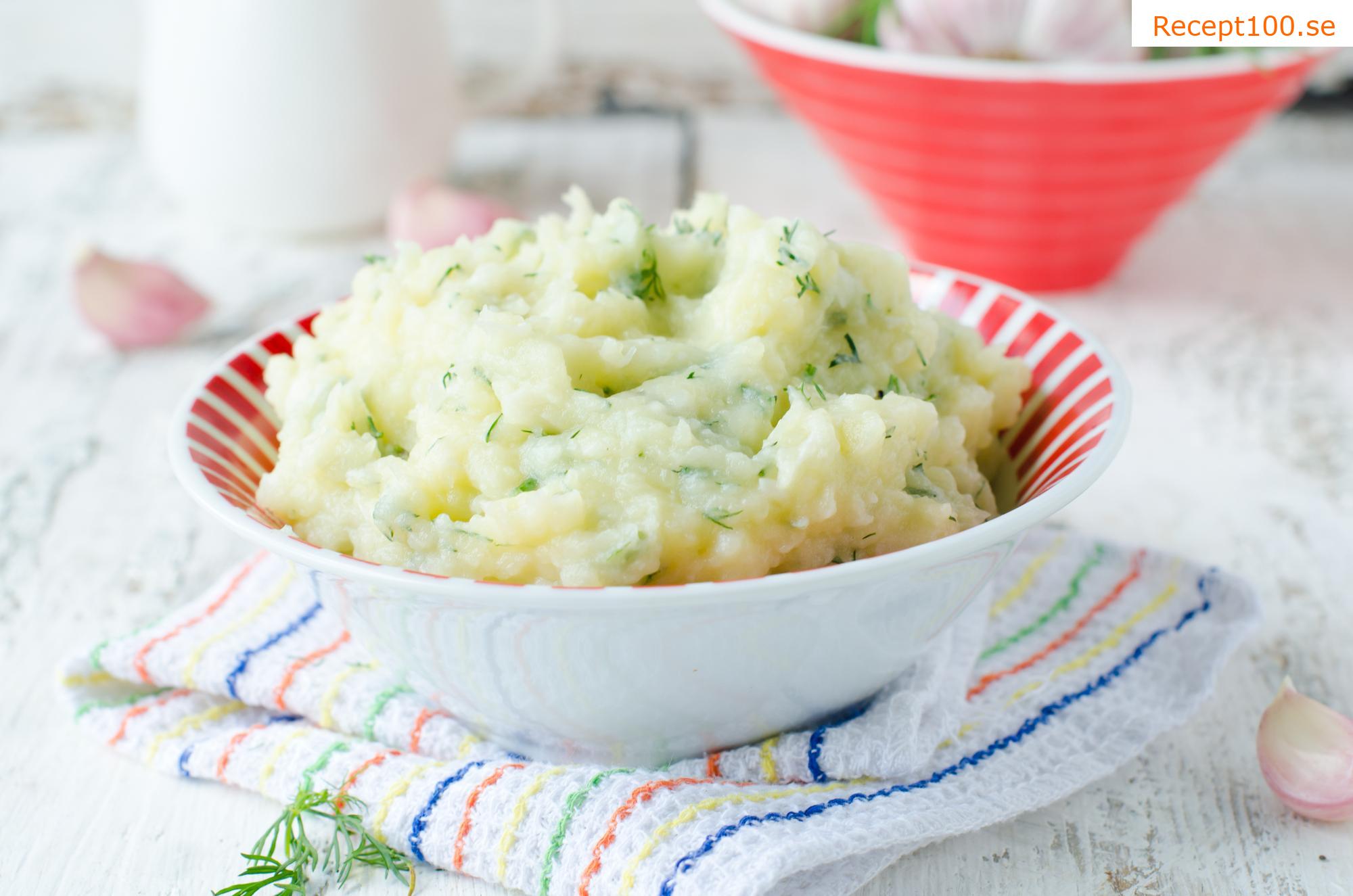 Mosad potatis med grädde och purjolök