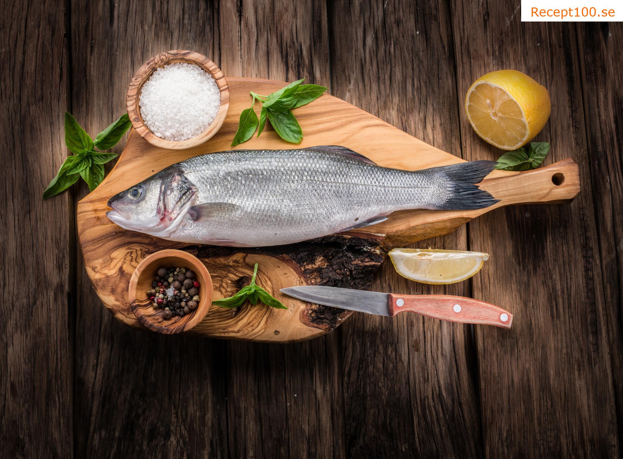 Örfisk fylld med svamp