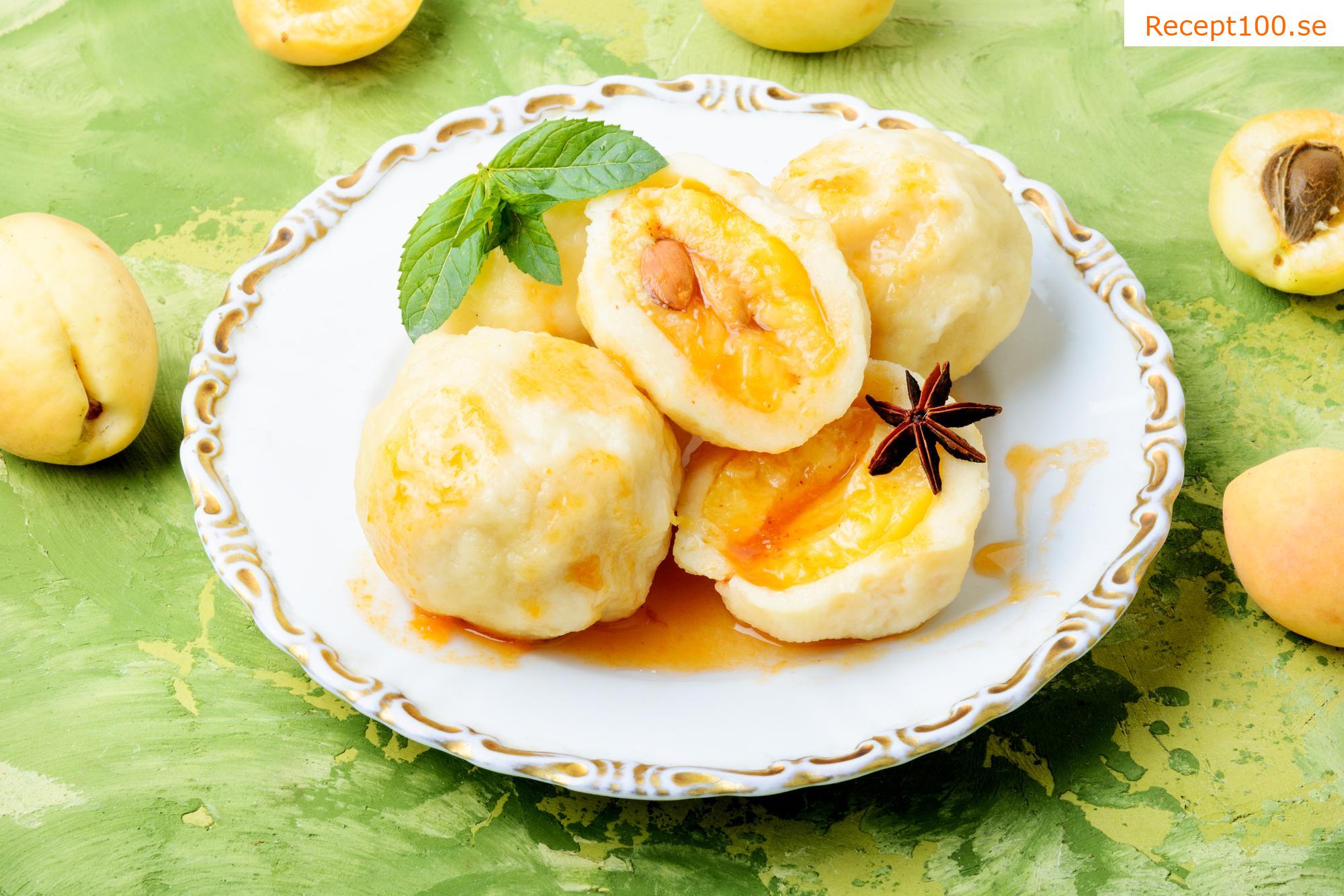 Snabba aprikosdumplings av kesodeg