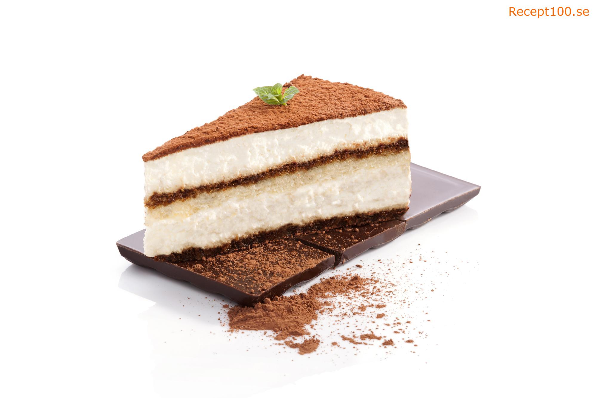 Utmärkt italienskt tiramisu med mascarpone