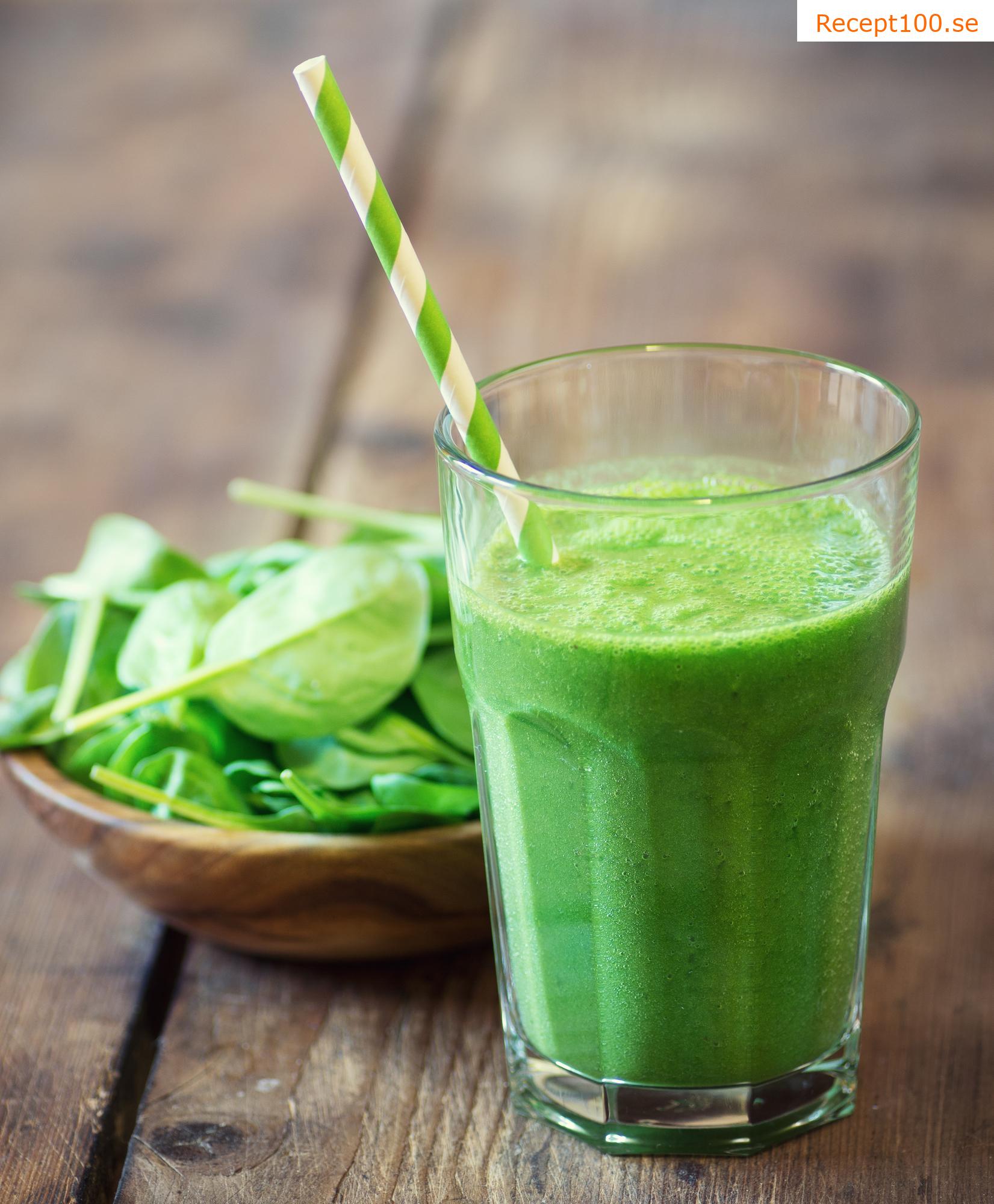 Vår-smoothie med spenat och gröna livsmedel
