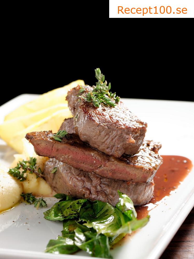 Viltköttstek (rygg) med svampsås