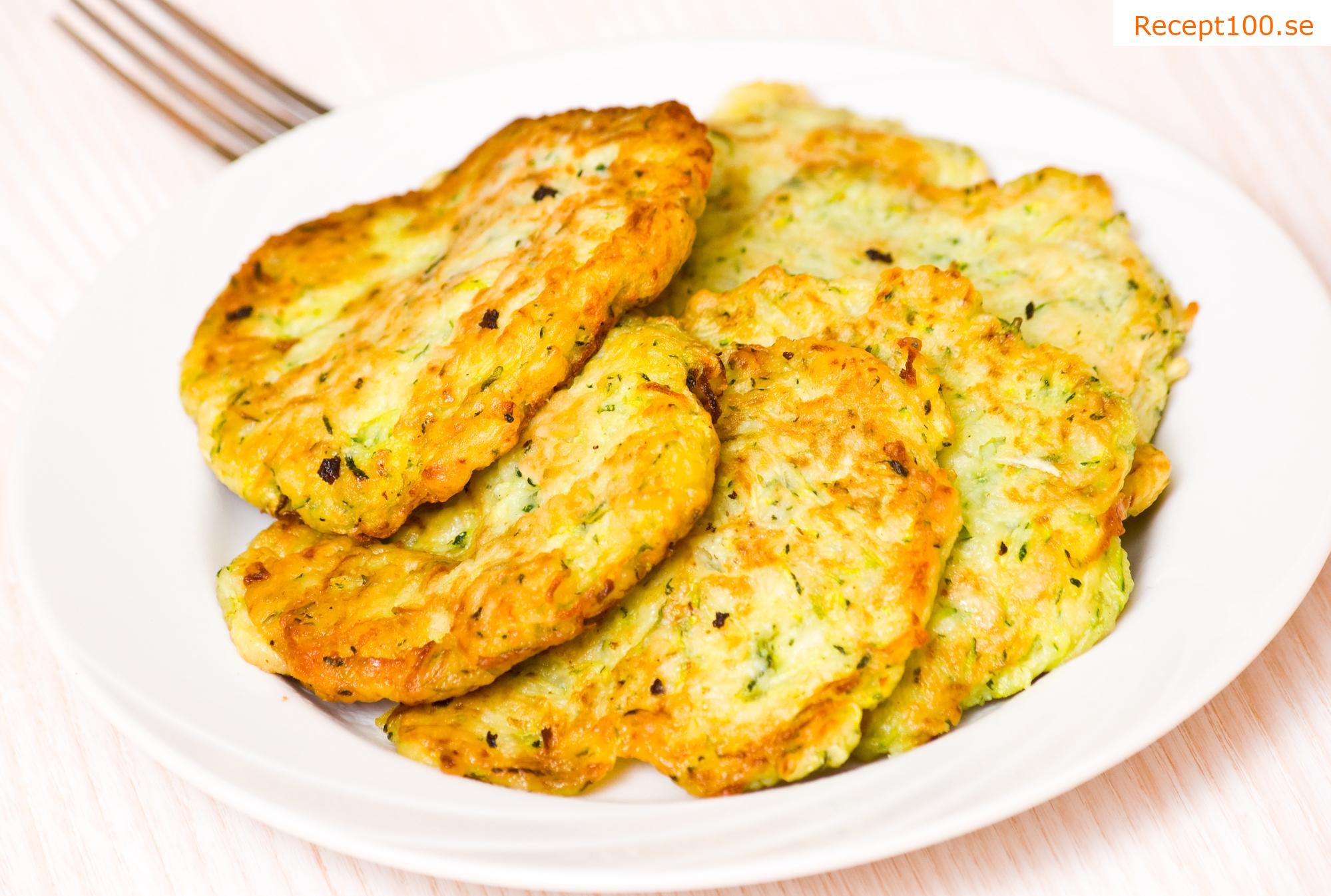 Zucchini- och potatisplättar